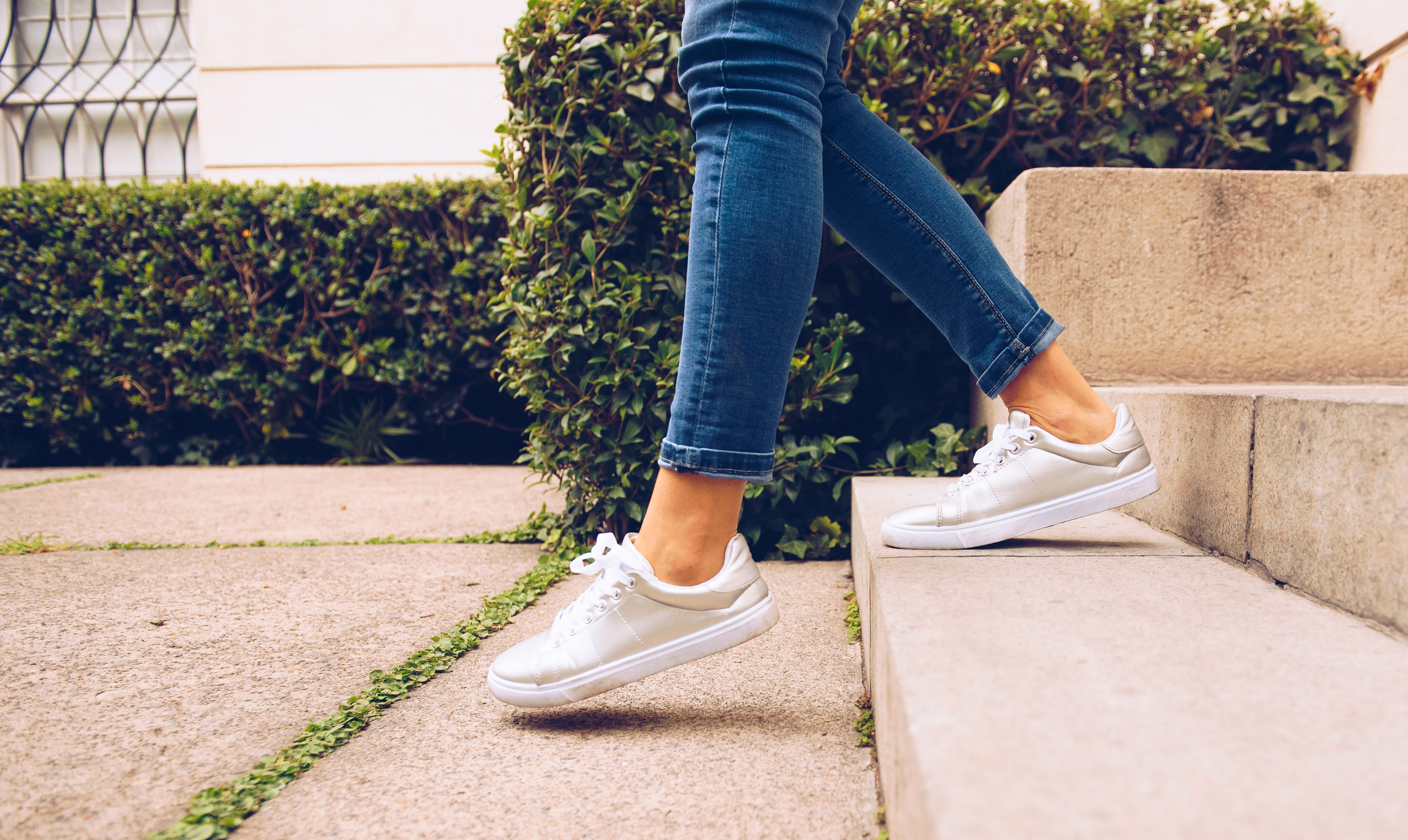 Picture of feet walking down the stairs