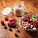 Picture of a bowl of yogurt with granola and fruit