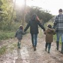 Picture of family walking down path