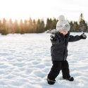 boy playing in snow